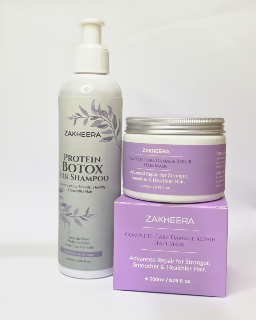 Complete Hair Repair Duo                 Protein Botox Silk Shampoo + Damage Repair Hair Mask      For Dry, Damaged & Frizzy Hair