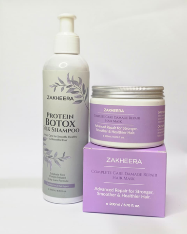 Complete Hair Repair Duo                 Protein Botox Silk Shampoo + Damage Repair Hair Mask      For Dry, Damaged & Frizzy Hair